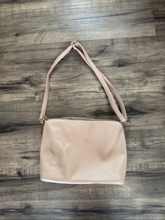 Handbags - Women’s Soft Pebbled Crossbody Bag in Blush